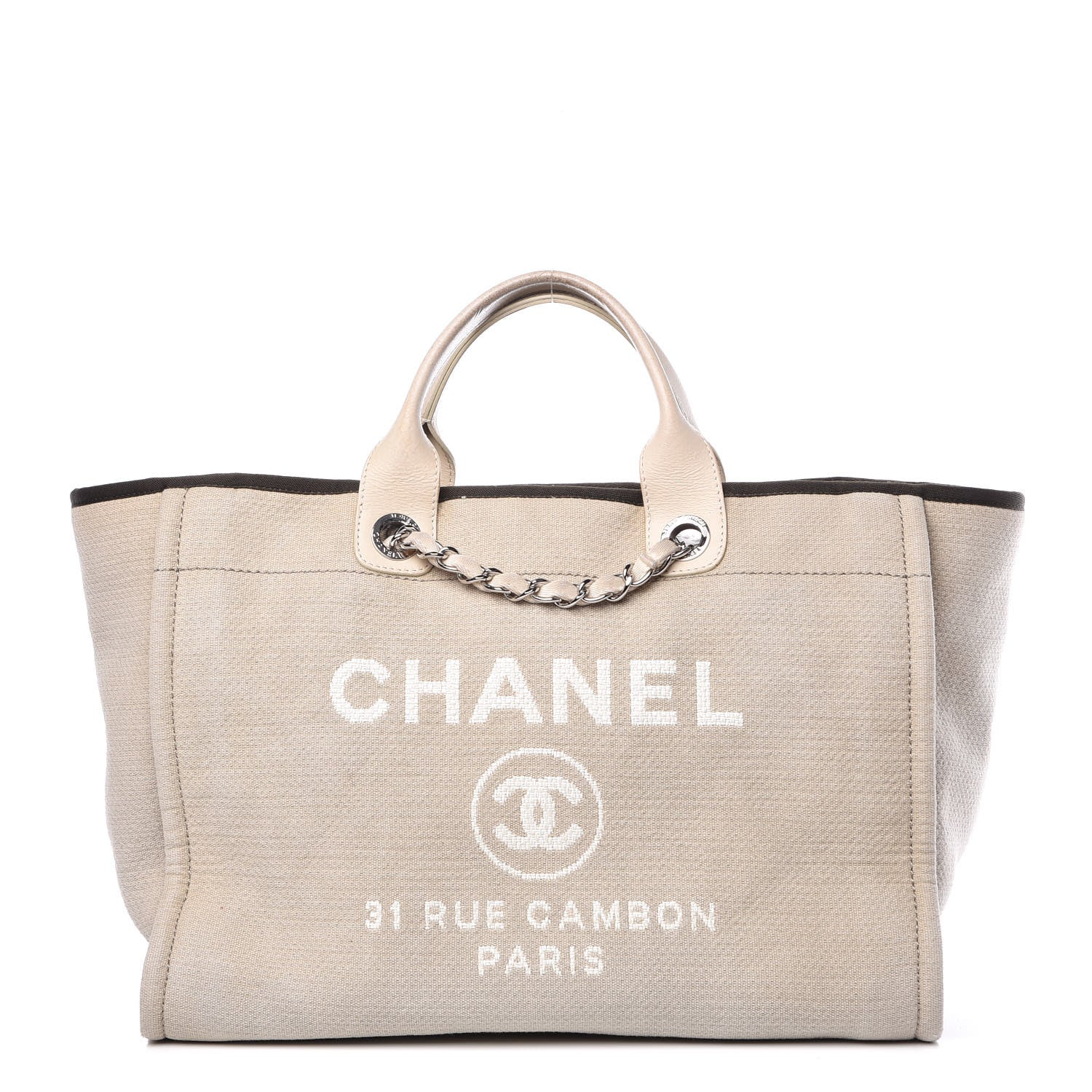 Chanel Canvas Medium Deauville Tote Beige 1 of 21