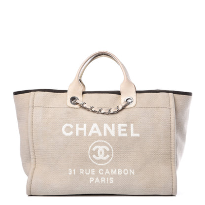 Chanel Canvas Medium Deauville Tote Beige 1 of 21