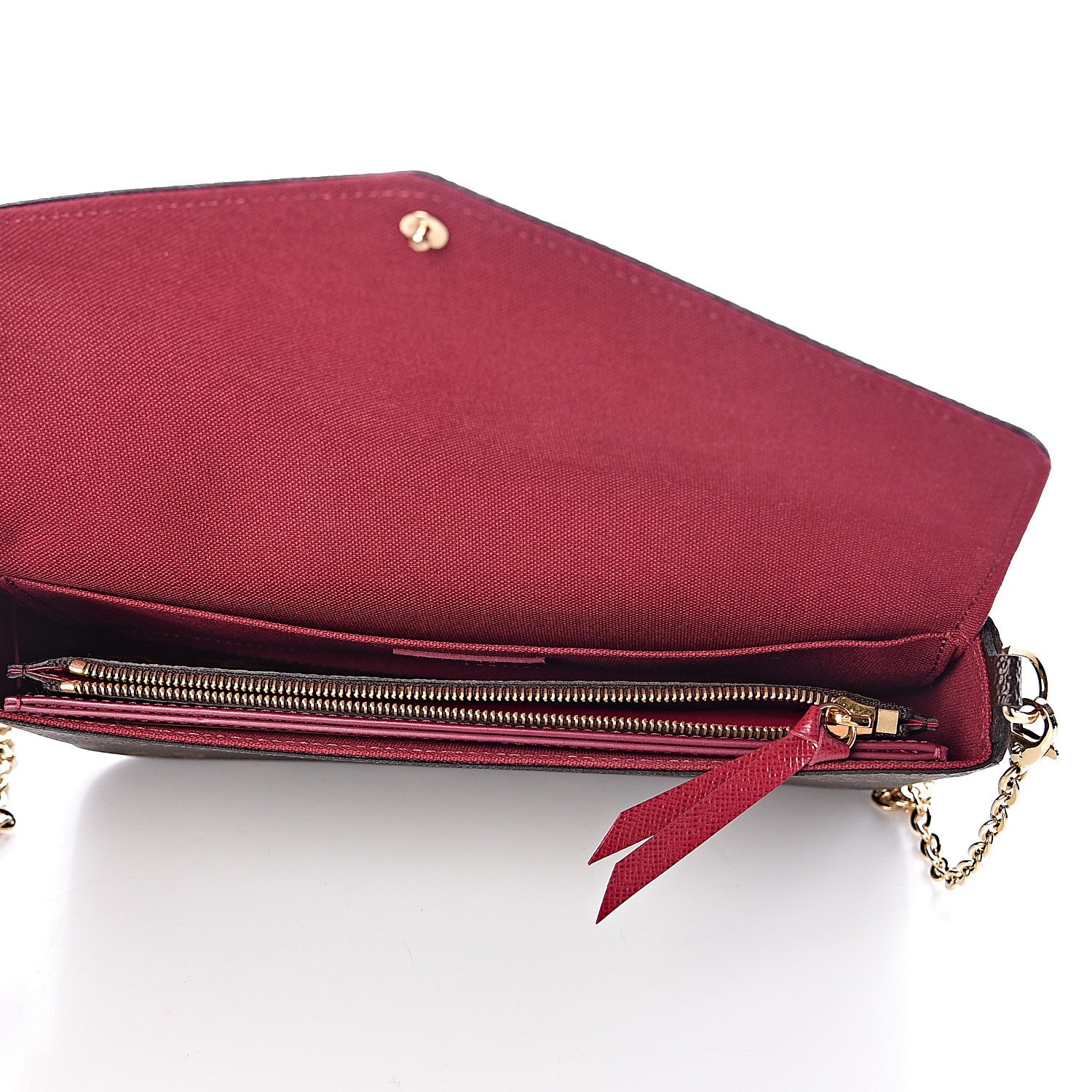 Louis Vuitton Monogram Pochette Felicie Chain Wallet Fuchsia 5 of 14