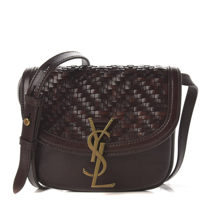 Saint Laurent Calfskin Monogram Woven Small Kaia Satchel Burnt Brown 1 of 12
