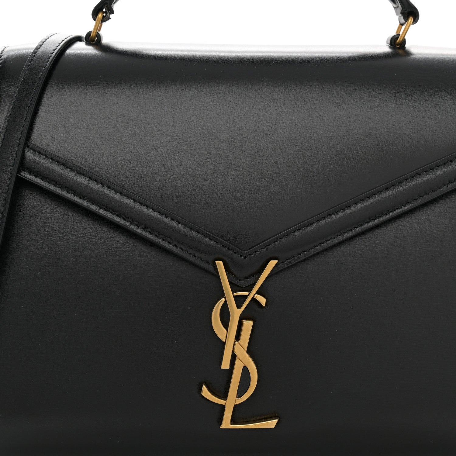 Saint Laurent Smooth Calfskin Medium Classic Monogram Cassandra Top Handle Black Rouge Legion 9 of 13