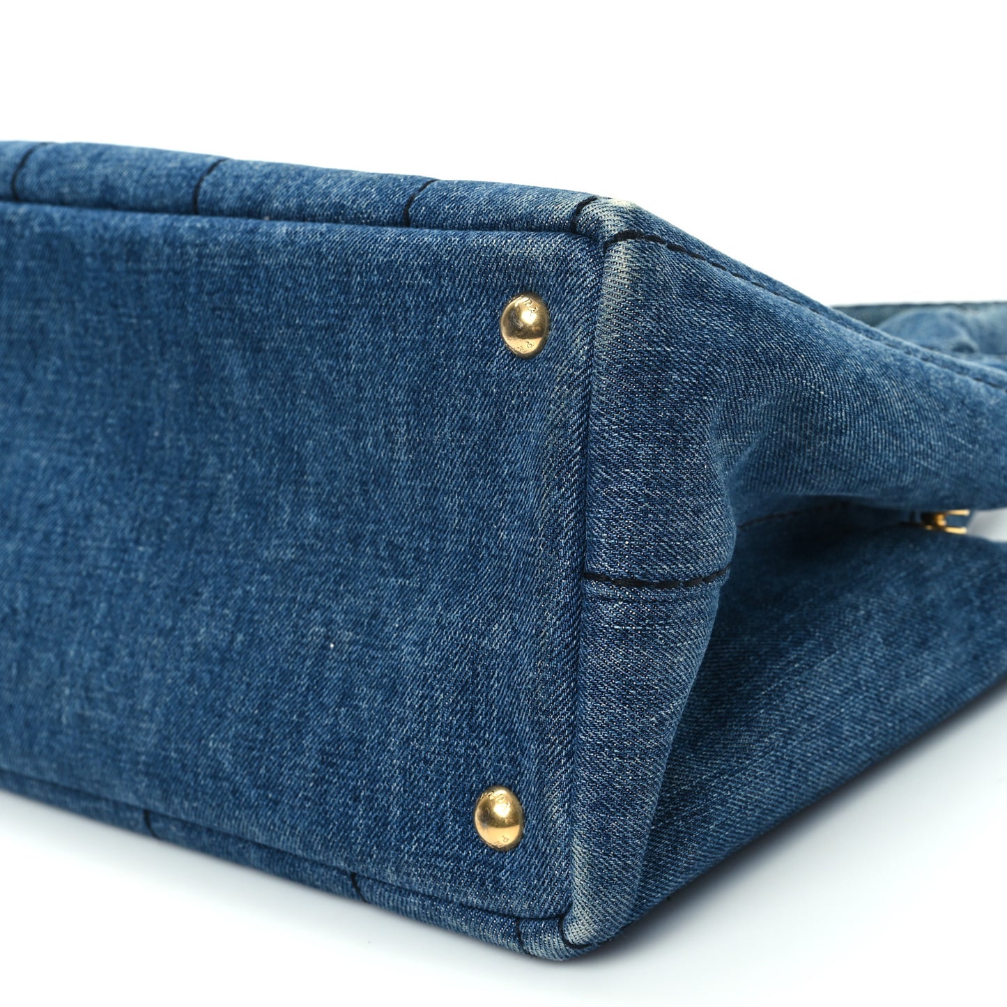 Denim Small Logo Tote Bleu