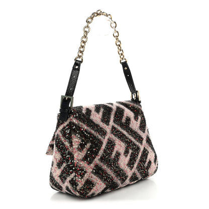 Fendi Wool Sequin Macro FF Diagonal Mama Baguette 2 of 8