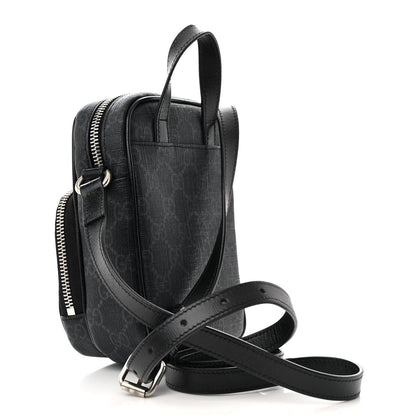 Gucci GG Supreme Monogram Azalea Calfskin Mini Retro Interlocking G Bag Black 3 of 12