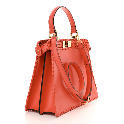 Fendi Vitello King Ceylon Shiny Nappa Woven Medium Peekaboo I SEE U Satchel Tulipano 3 of 11
