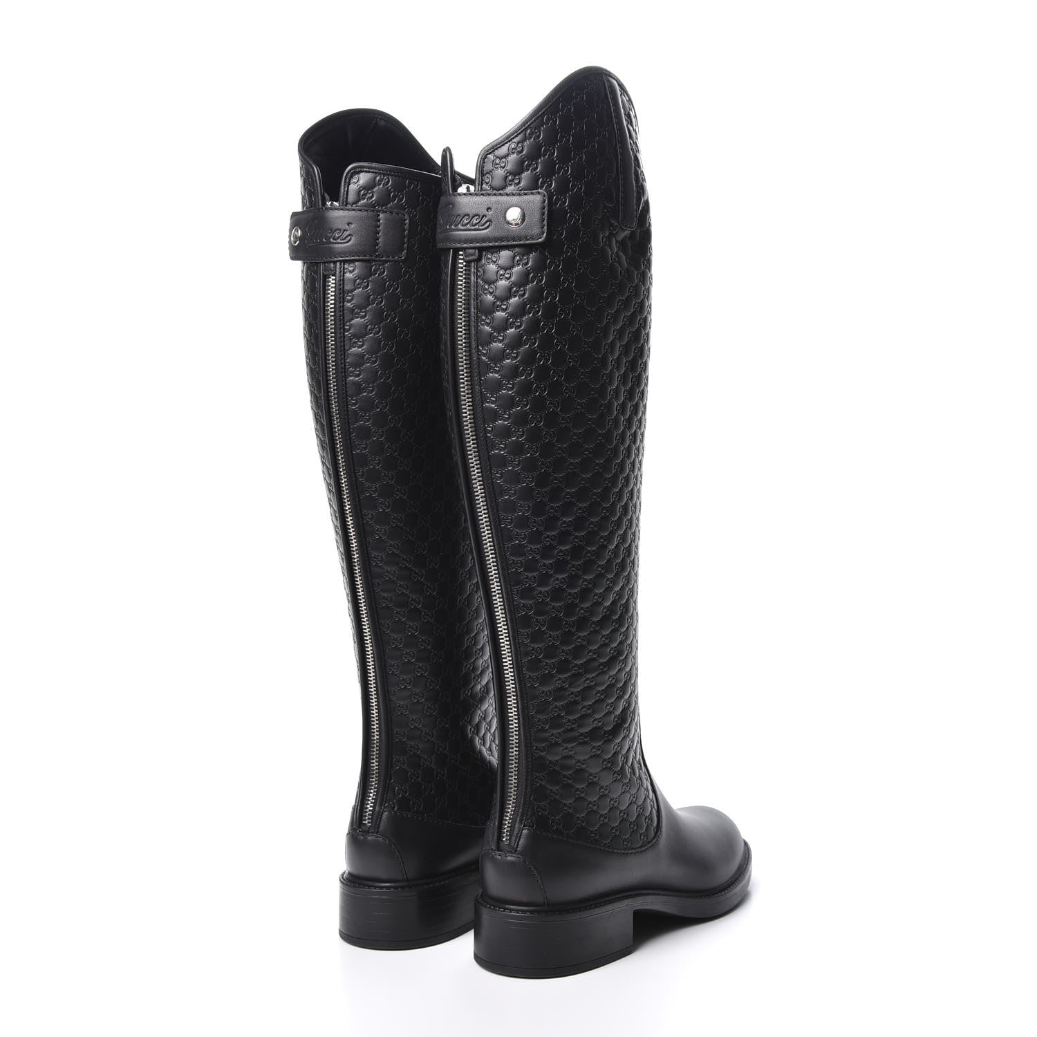 Gucci Microguccissima Knee High Riding Boots 38 Black 4 of 11
