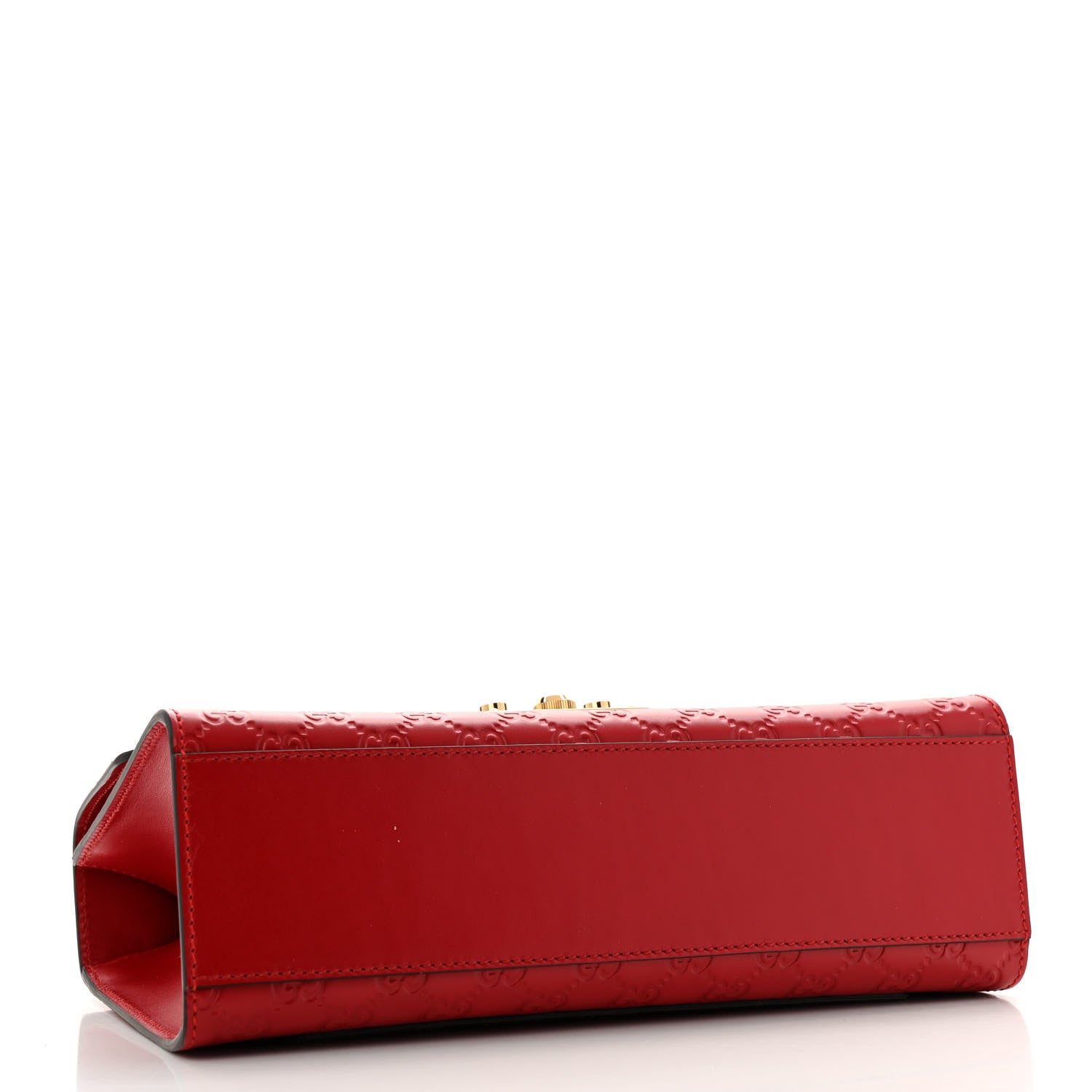 Gucci Guccissima Medium Padlock Shoulder Bag Hibiscus Red 4 of 12