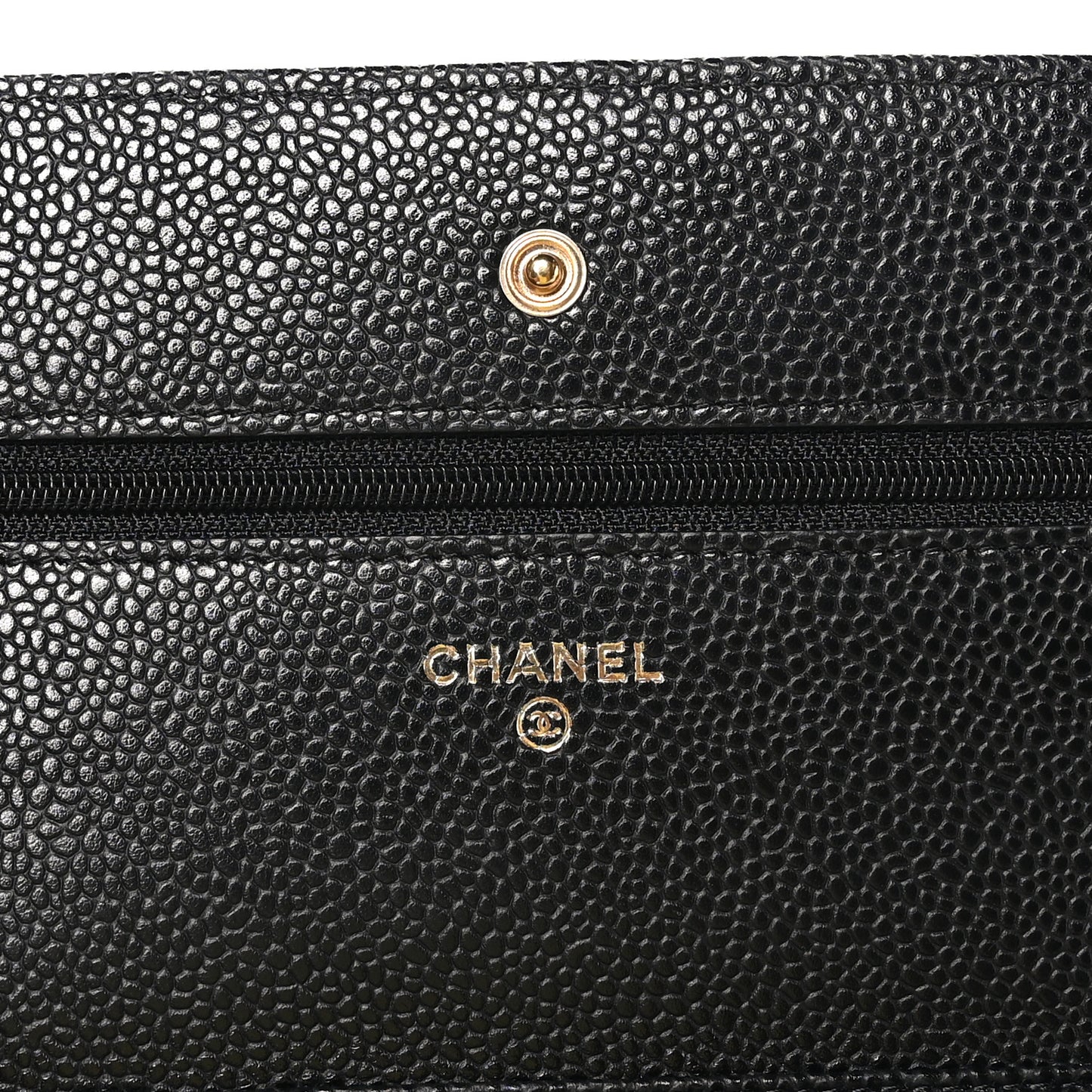 Caviar Quilted Wallet on Chain WOC Black