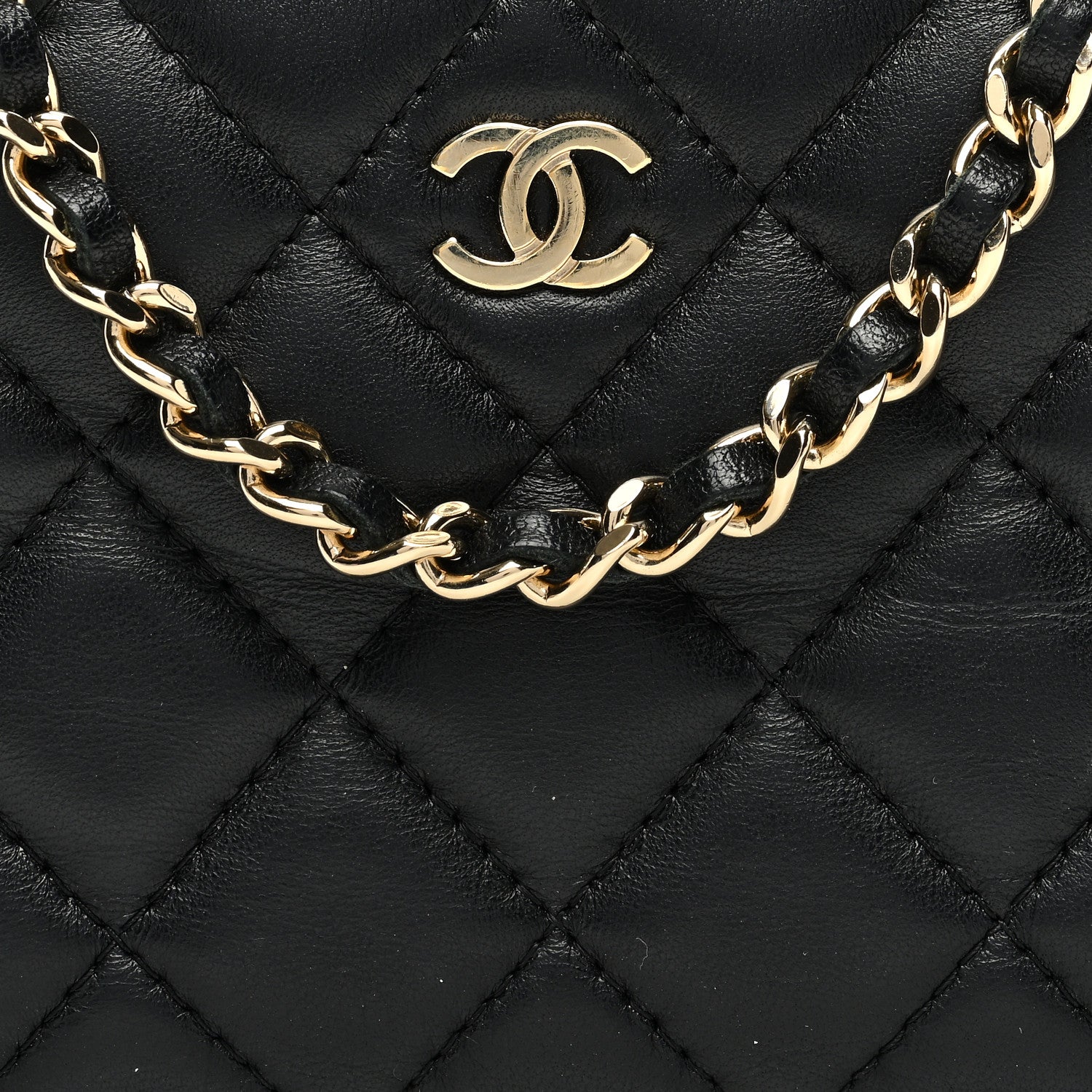 Chanel Lambskin Quilted Small Clutch With Chain Black 8 of 10