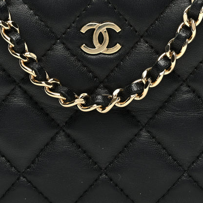 Chanel Lambskin Quilted Small Clutch With Chain Black 8 of 10