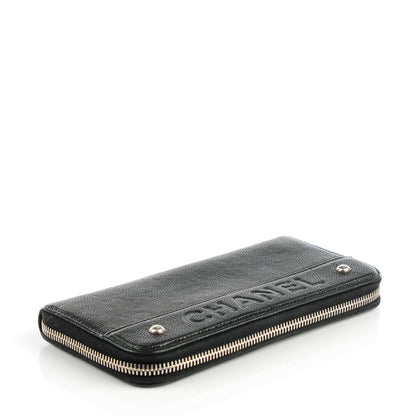 Chanel Caviar Outdoor Ligne Zip Around Wallet Black 5 of 10