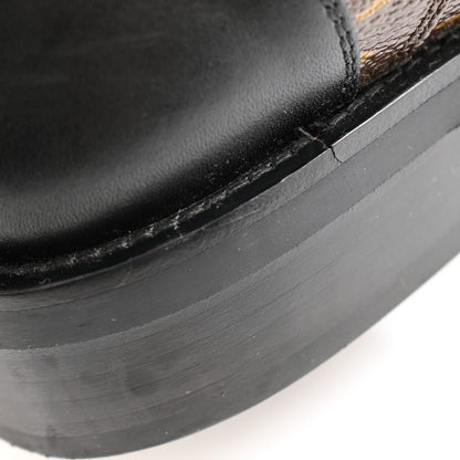 Louis Vuitton Calfskin Monogram Wonderland Flat Ranger Boots 37 Black 9 of 9