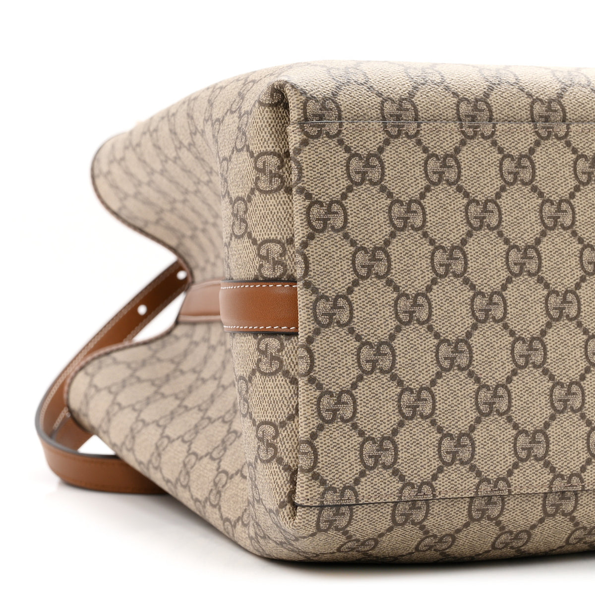 Gucci GG Supreme Monogram Emblem Maxi Tote Bag Beige Dark Brown 9 of 10