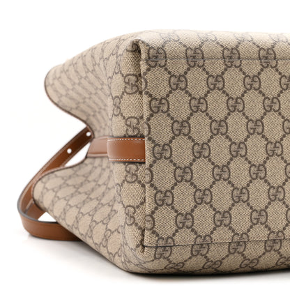 Gucci GG Supreme Monogram Emblem Maxi Tote Bag Beige Dark Brown 9 of 10