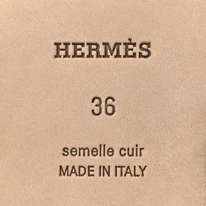 Hermes Box Calfskin Oran Sandals 36 White 6 of 8
