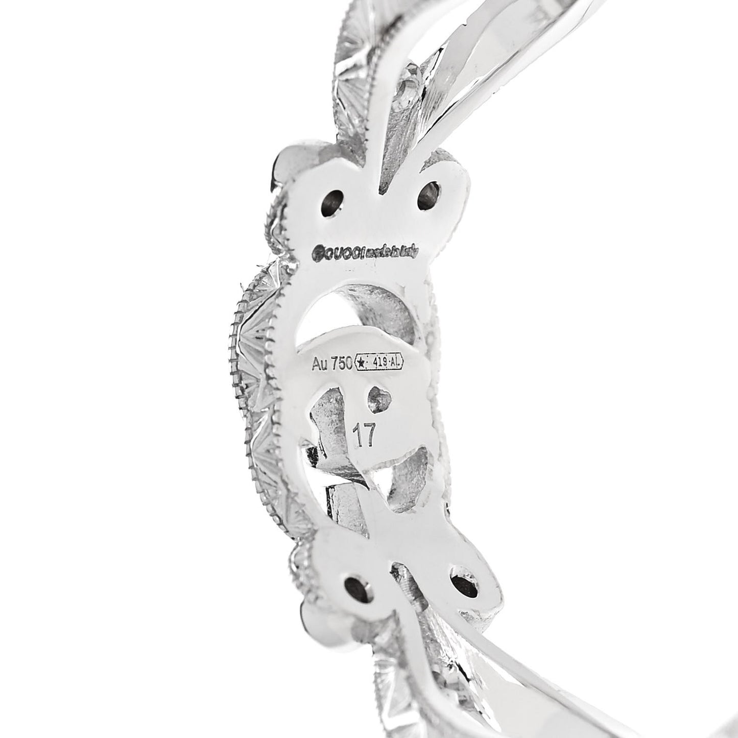 18K White Gold Diamond Flora Pave Ring 57 8