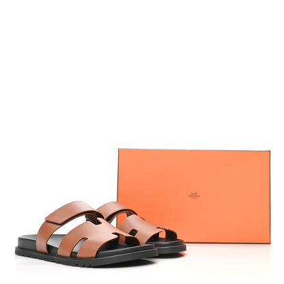 Hermes Calfskin Mens Chypre Sandals 43.5 Gold 9 of 9