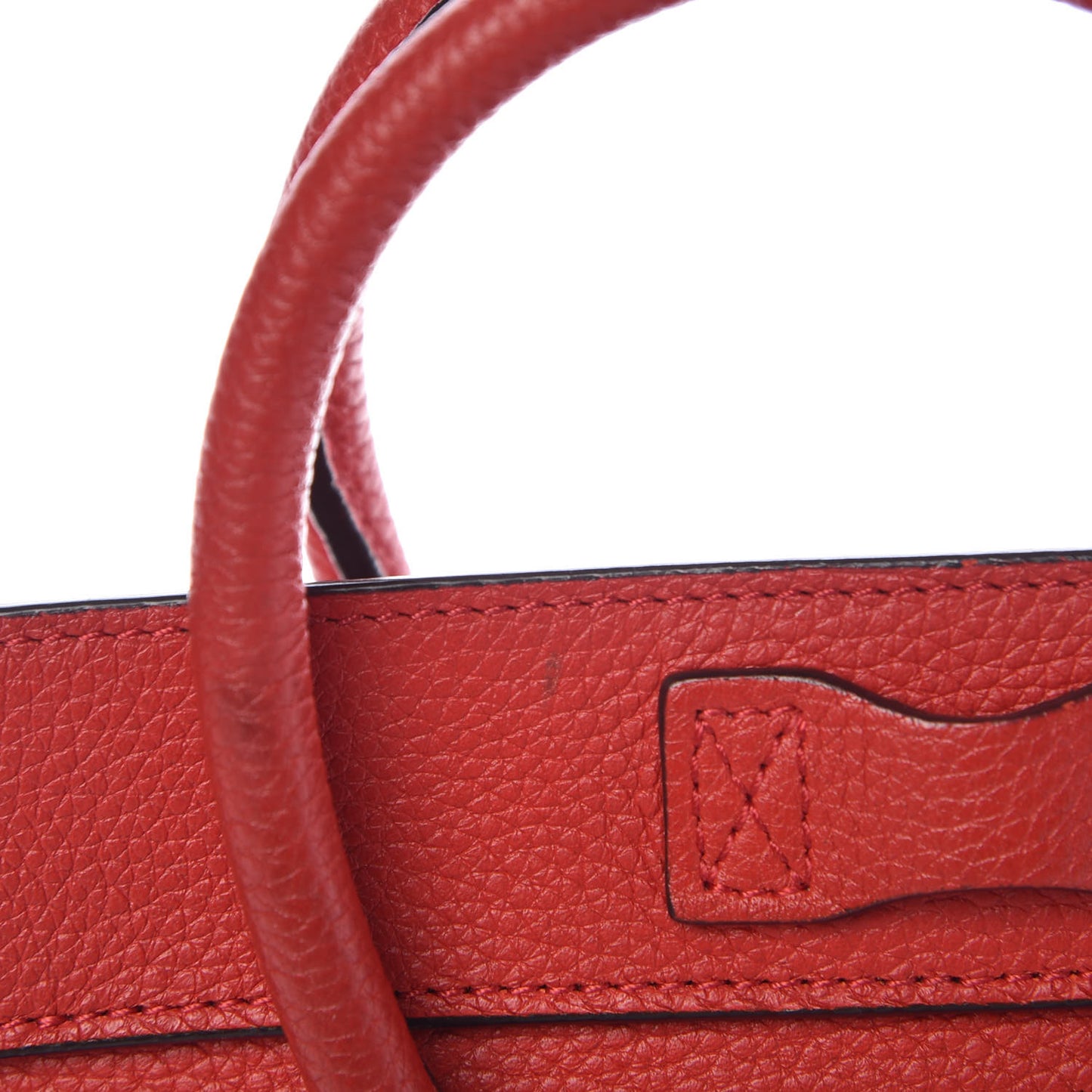 Drummed Calfskin Nano Luggage Coquelicot