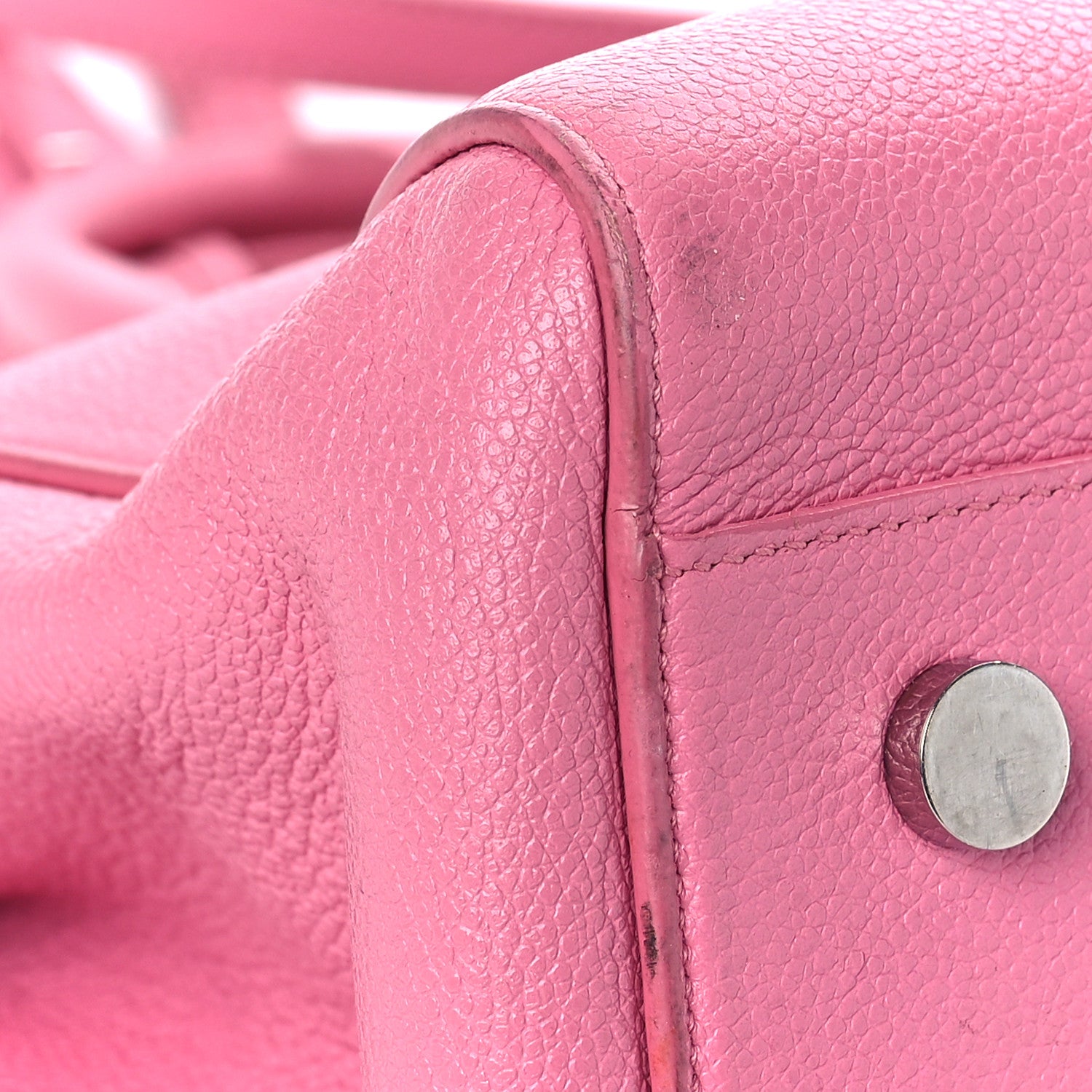 Saint Laurent Grained Calfskin Small Cabas Rive Gauche Rose Clair 9 of 20