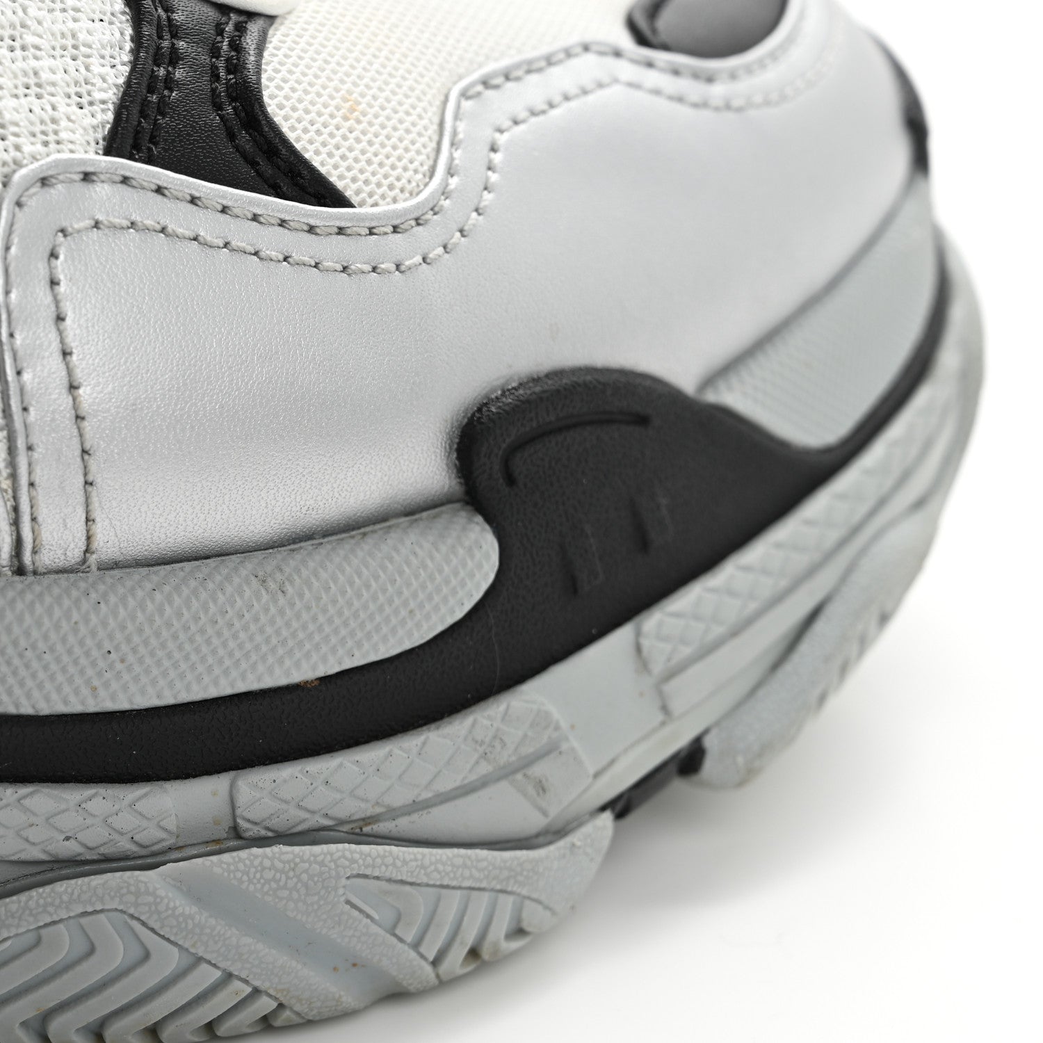 Balenciaga Metallic Fabric Mesh Mens Triple S Sneakers 10 Grey Dark Grey Black 15 of 19