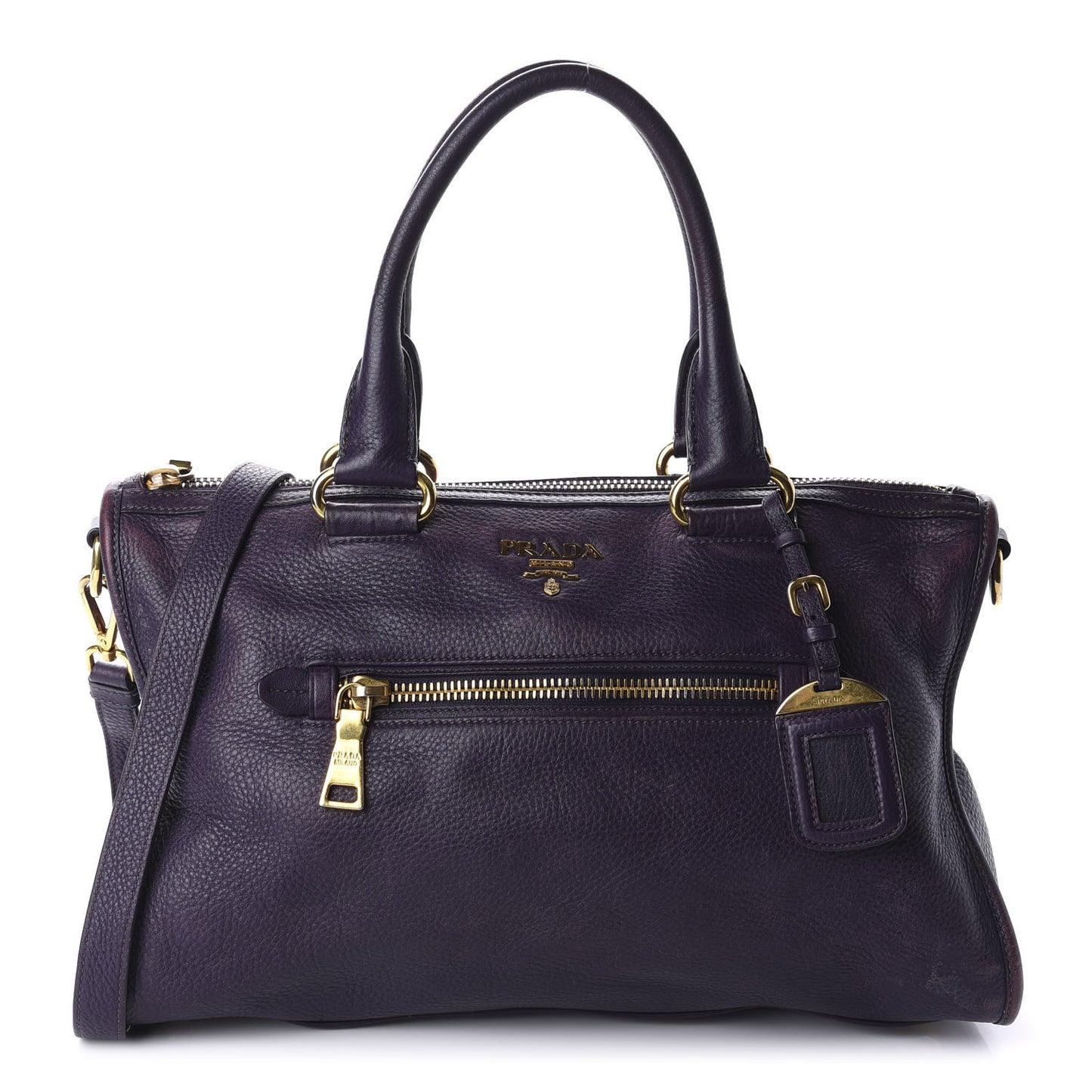 Vitello Daino Shopping Satchel Uva