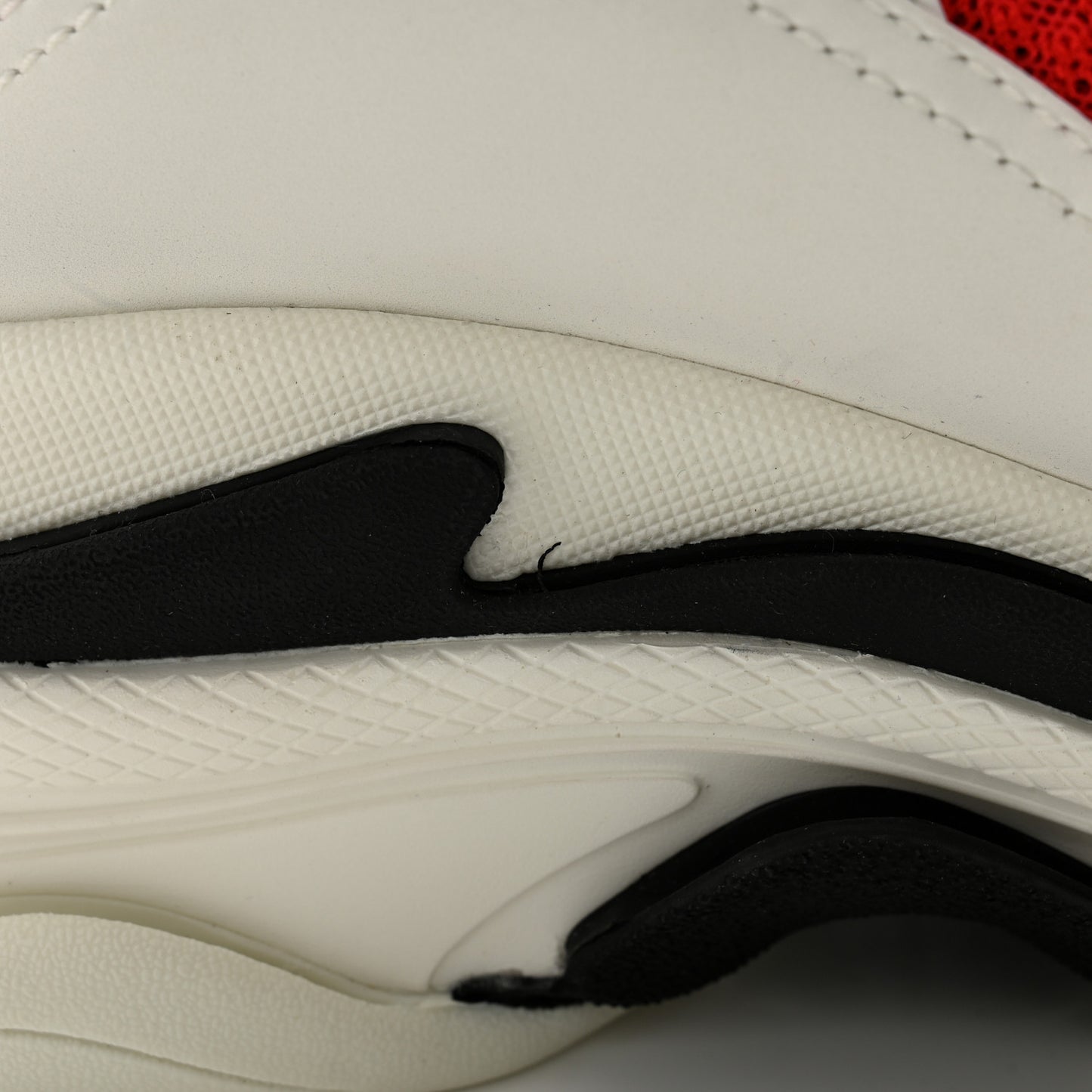 Fabric Mesh Mens Triple S Sneakers 44 White Red