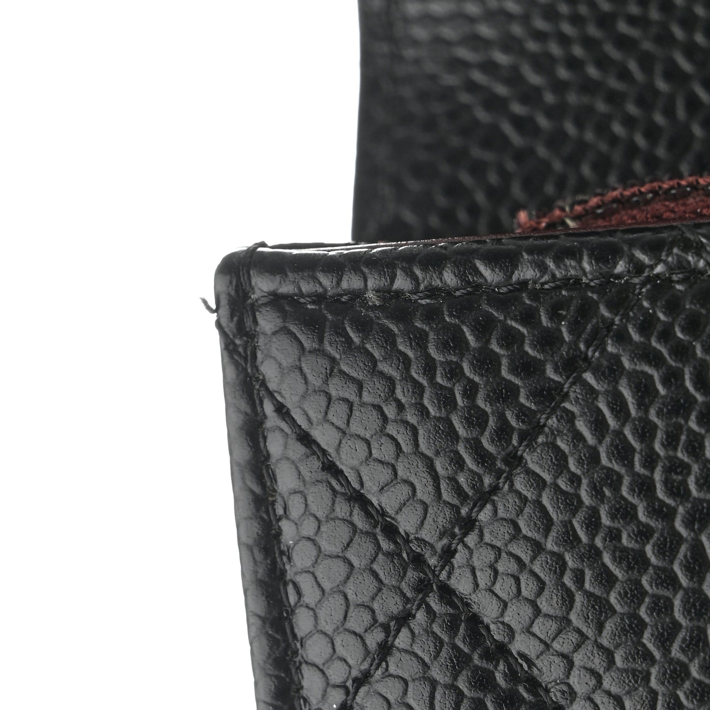 Caviar Quilted Large Gusset Flap Wallet Black