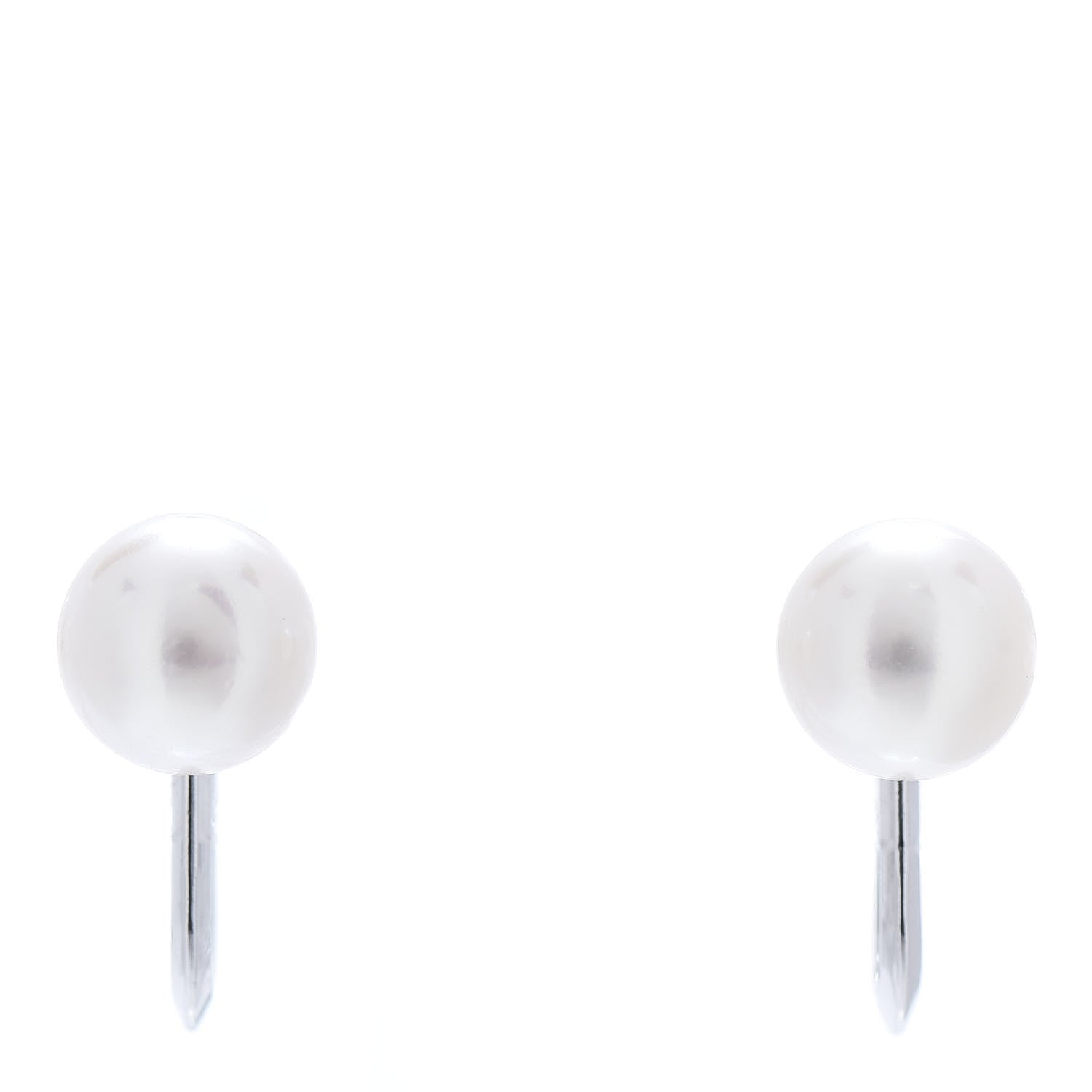 Mikimoto 14K White Gold 7.5mm Akoya Pearl Screw-Back Earrings 1 of 4