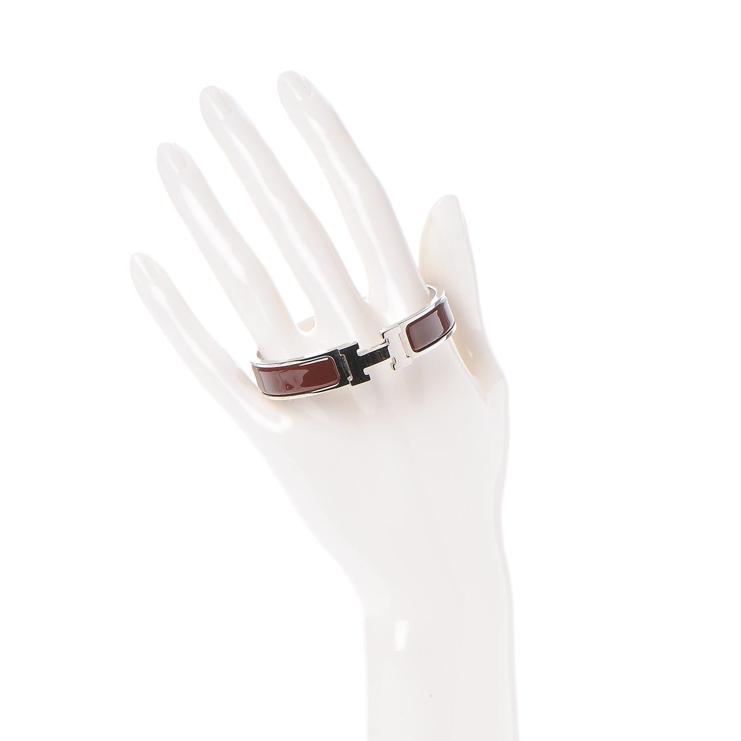 Enamel Narrow Clic Clac H Bracelet PM Burgundy