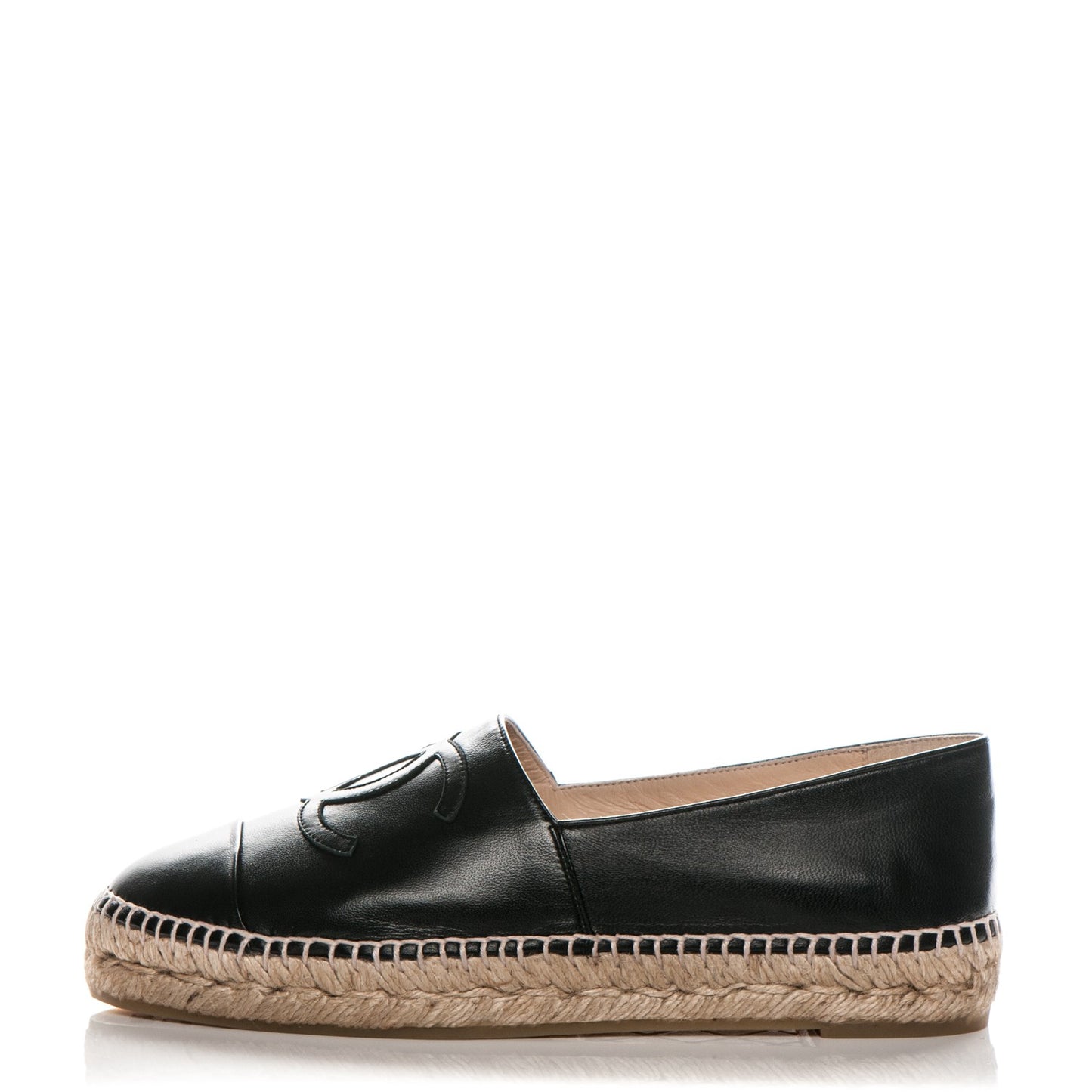 Lambskin CC Espadrilles 38 Black