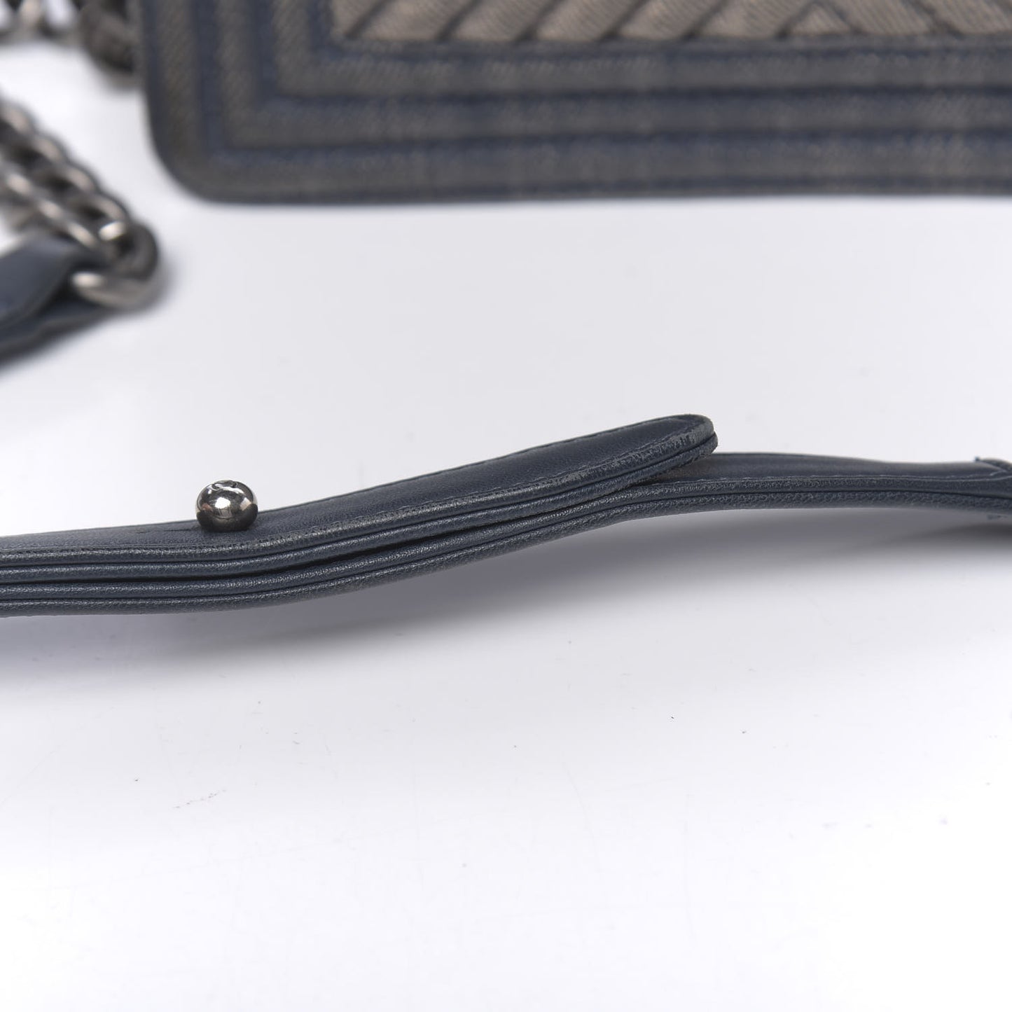 Denim Chevron Small Boy Flap Blue