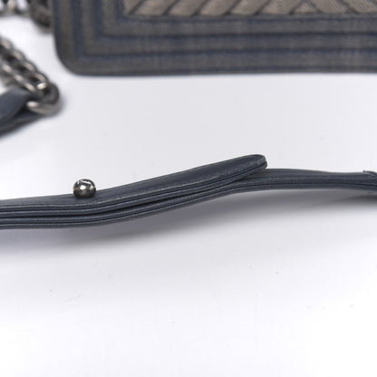 Chanel Denim Chevron Small Boy Flap Blue 10 of 16