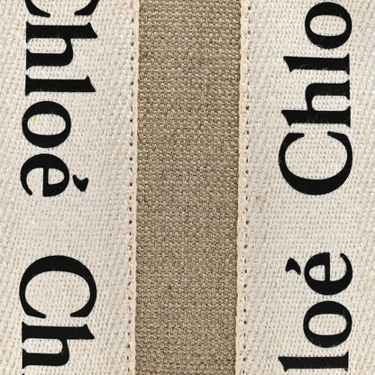 Chloe Cotton Calfskin Mini Woody Ribbon Tote White Light Brown 7 of 9