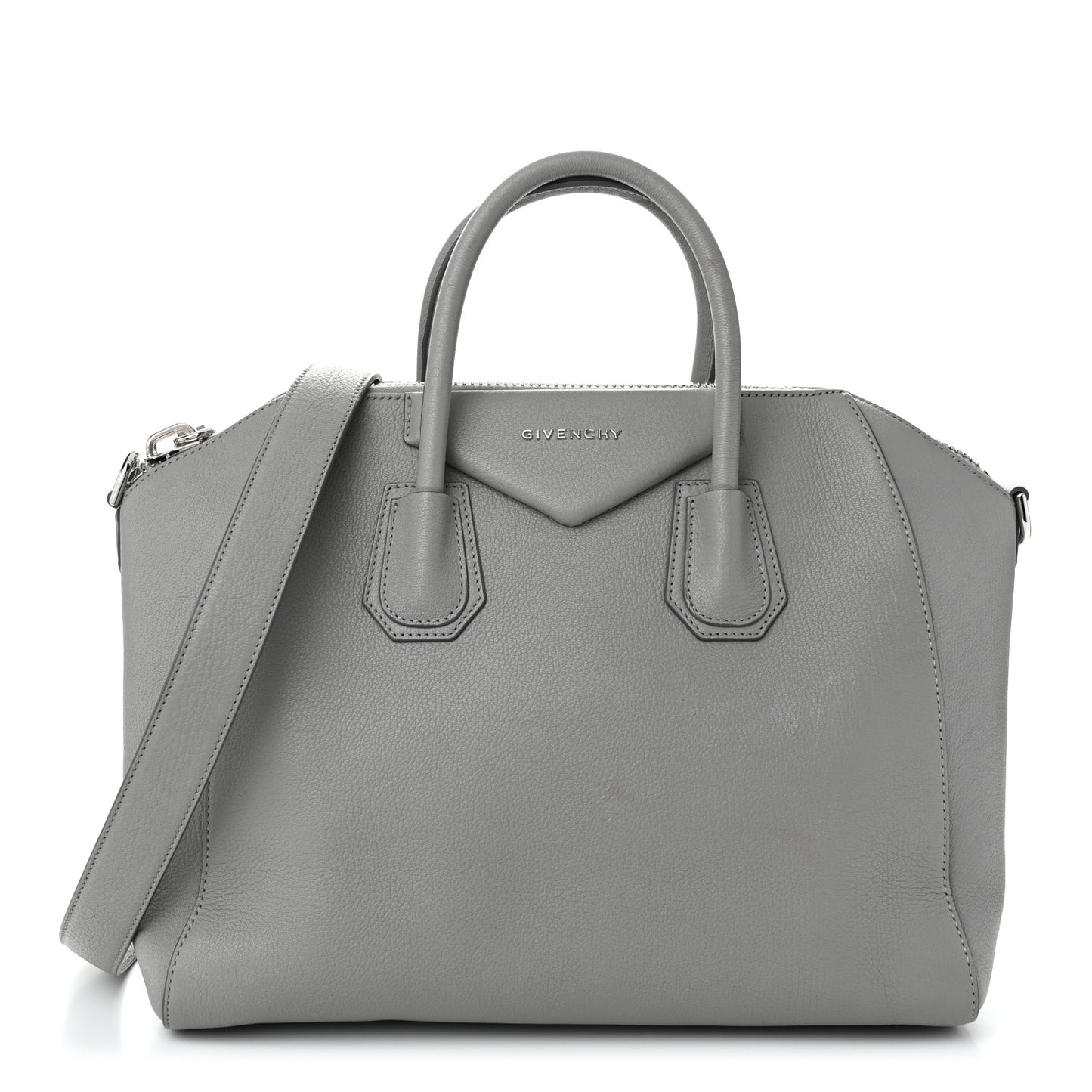 Sugar Goatskin Medium Antigona Pearl Grey