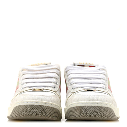 Gucci GG Monogram Web Screener Sneakers 35.5 White Grey Pink 3 of 10