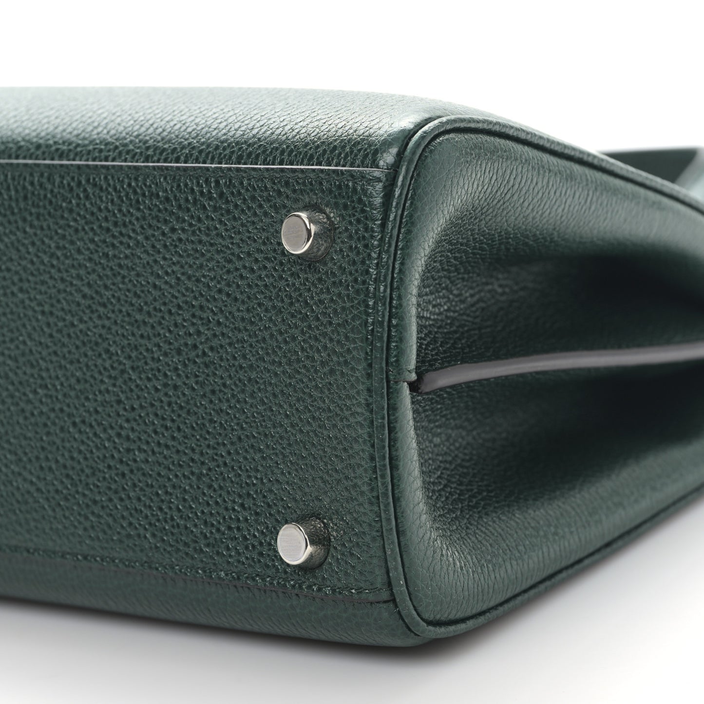 Grainy Calfskin Small Zumi Top Handle Bag Vintage Green