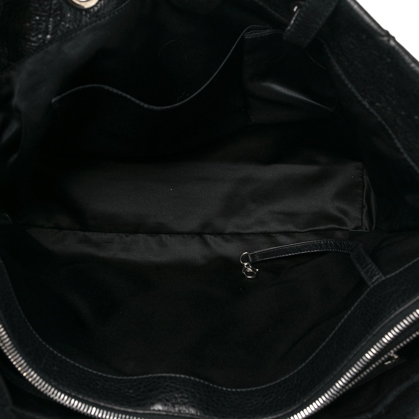 Glazed Calfskin Large On The Road Tote Black