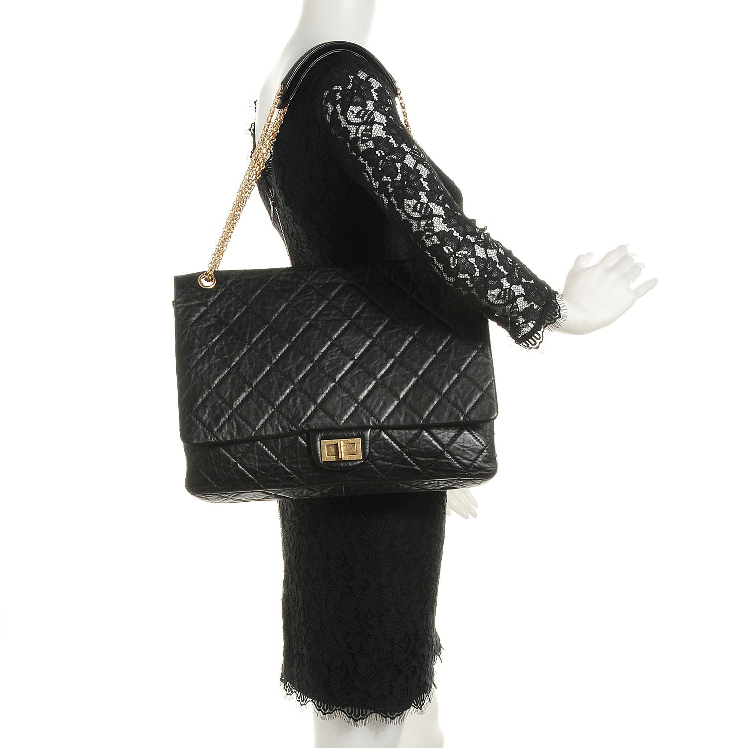 Chanel Aged Calfskin Quilted 2.55 Reissue 228 Flap Black 2 of 8