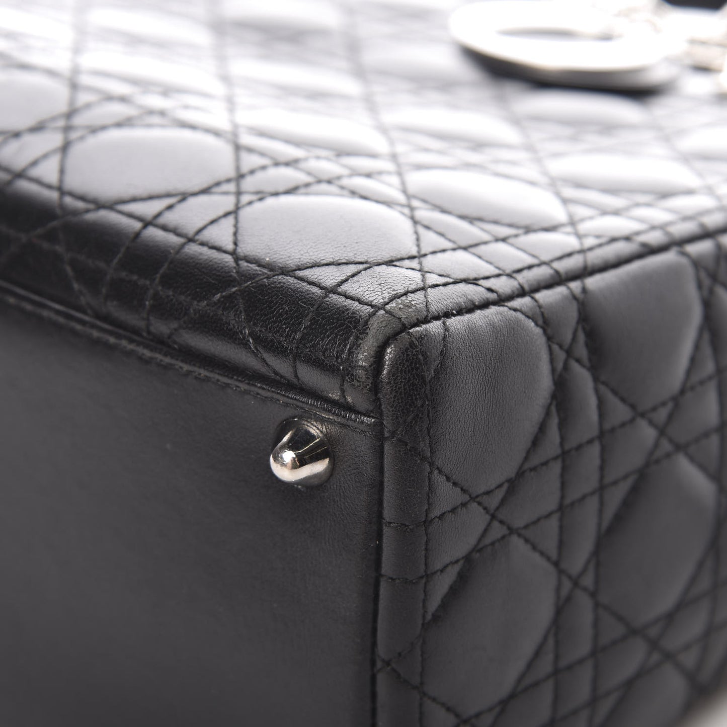 Lambskin Cannage Large Lady Dior Black
