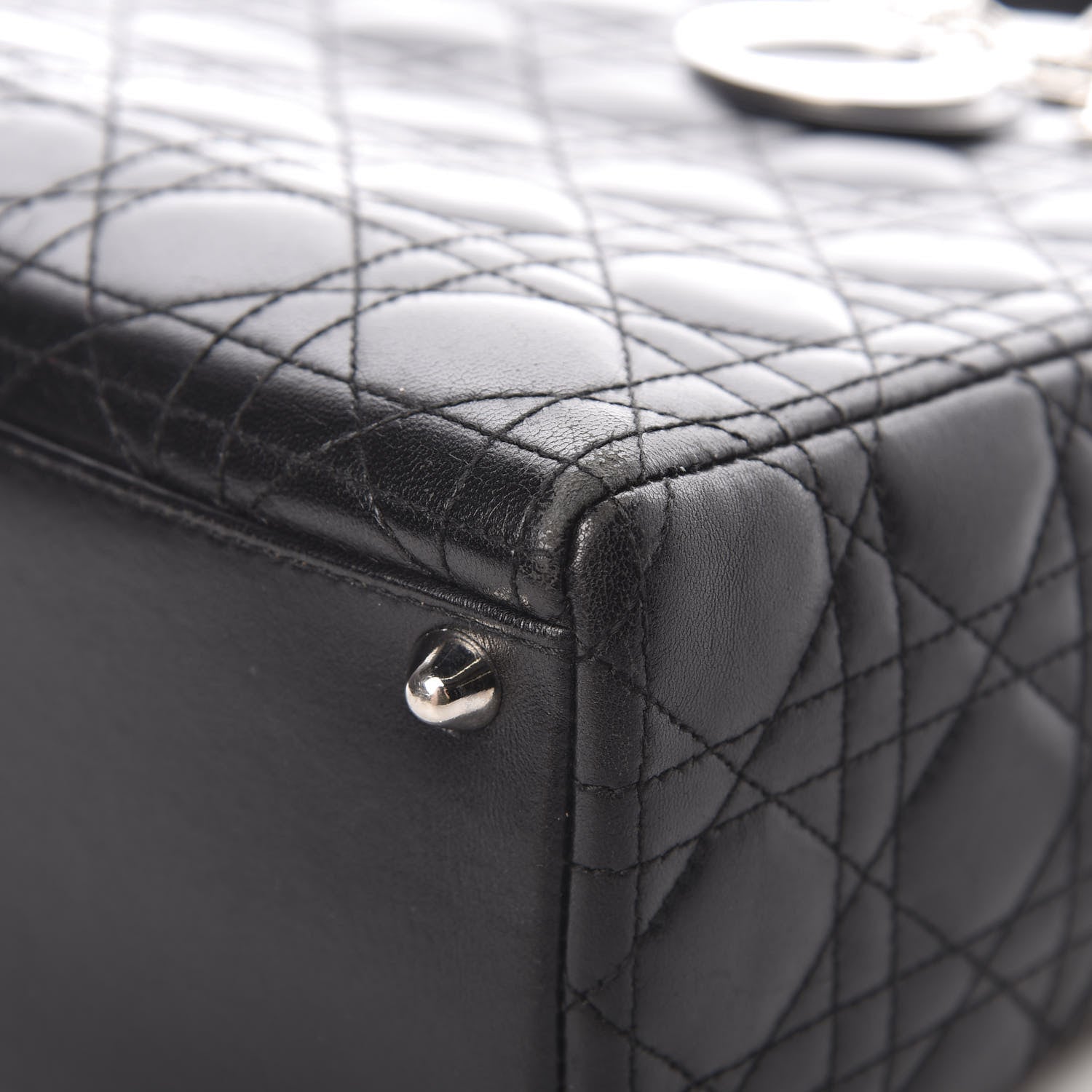Christian Dior Lambskin Cannage Large Lady Dior Black 10 of 15
