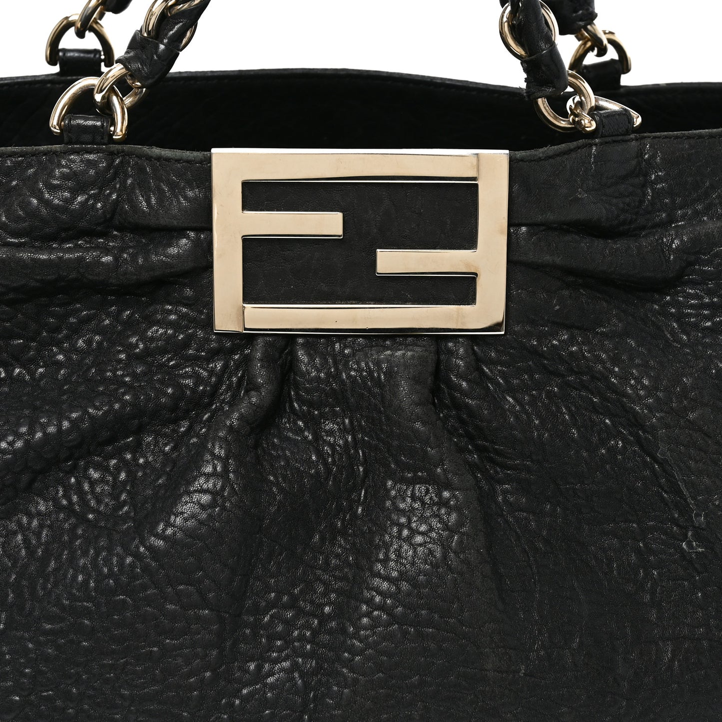 Crinkled Lambskin Mia Tote Black
