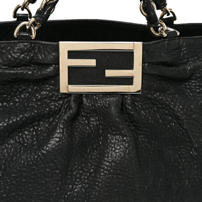 Fendi Crinkled Lambskin Mia Tote Black 8 of 10