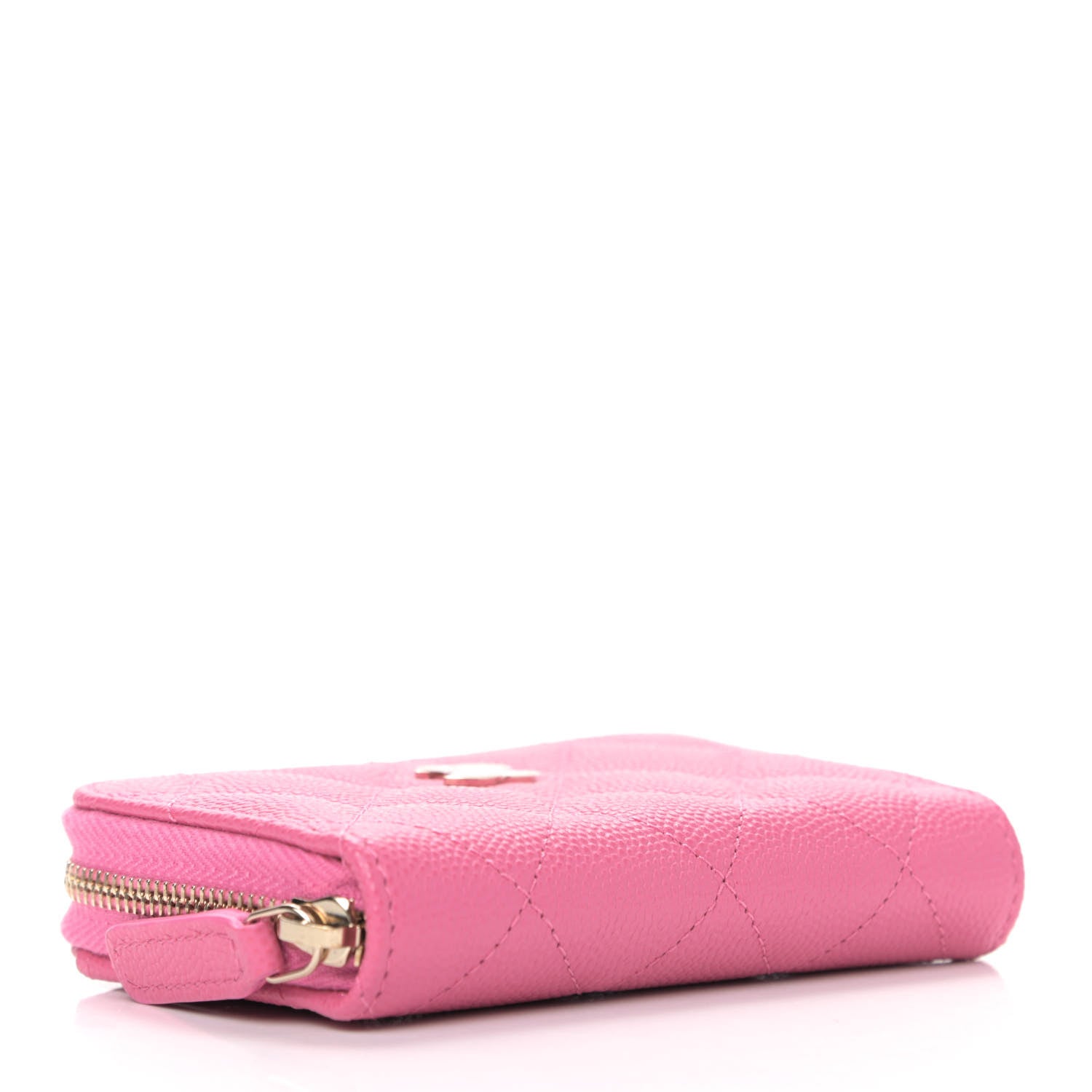 Chanel Caviar Quilted Zip Coin Purse Pink 3 of 4