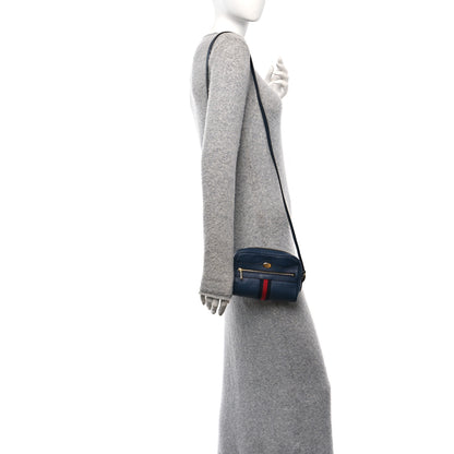 Gucci Textured Calfskin Web Mini Ophidia Shoulder Bag Blue Agata 2 of 10