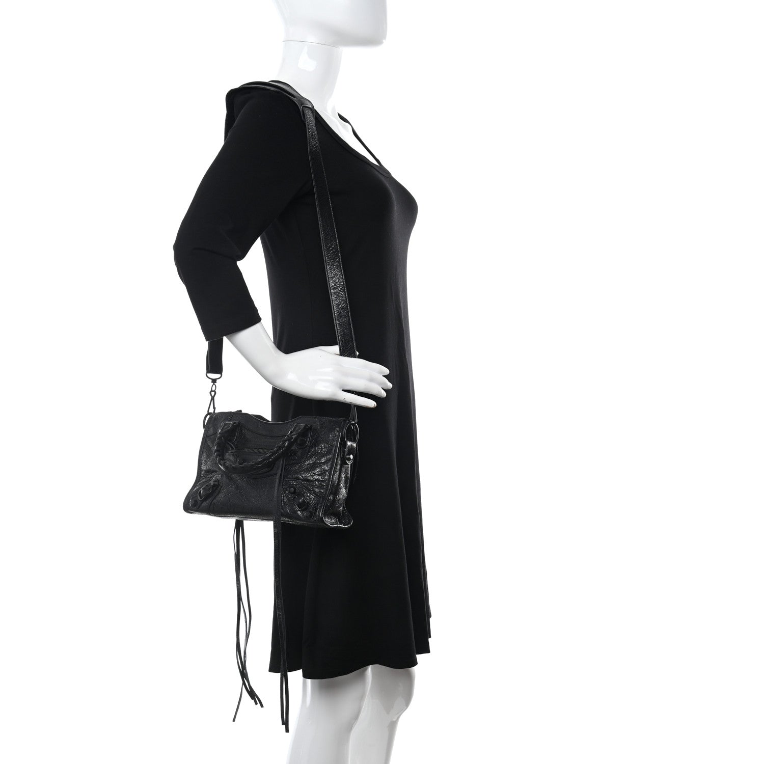 Balenciaga Agneau Arena Classic Black Hardware Mini City Black 2 of 11