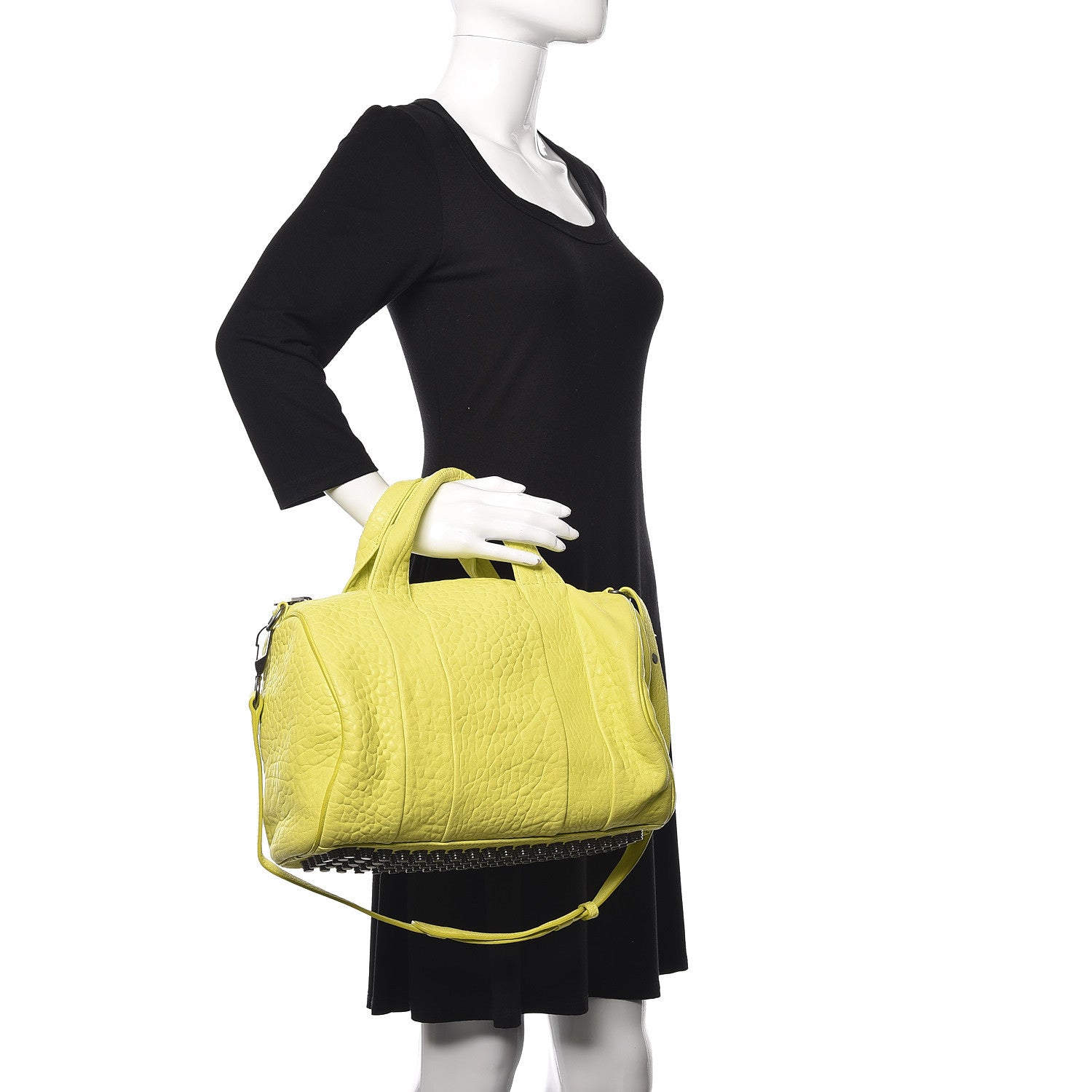 Alexander Wang Pebbled Lambskin Rocco Acid Black Nickel Hardware 2 of 9
