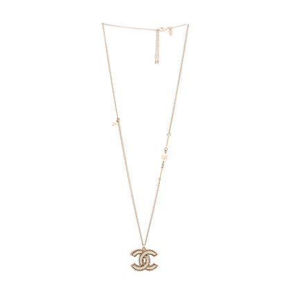 Chanel Crystal Pearl CC Pendant Necklace Gold 3 of 6