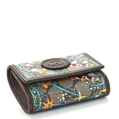 Gucci X DISNEY GG Supreme Monogram Donald Duck Interlocking G Key Pouch Beige Multicolor New Acero 4 of 9