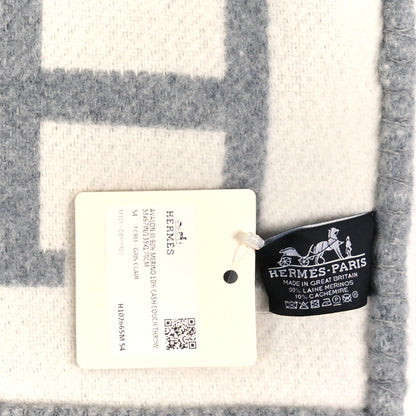Hermes Wool Cashmere Avalon III Blanket Ecru Gris Clair 3 of 3