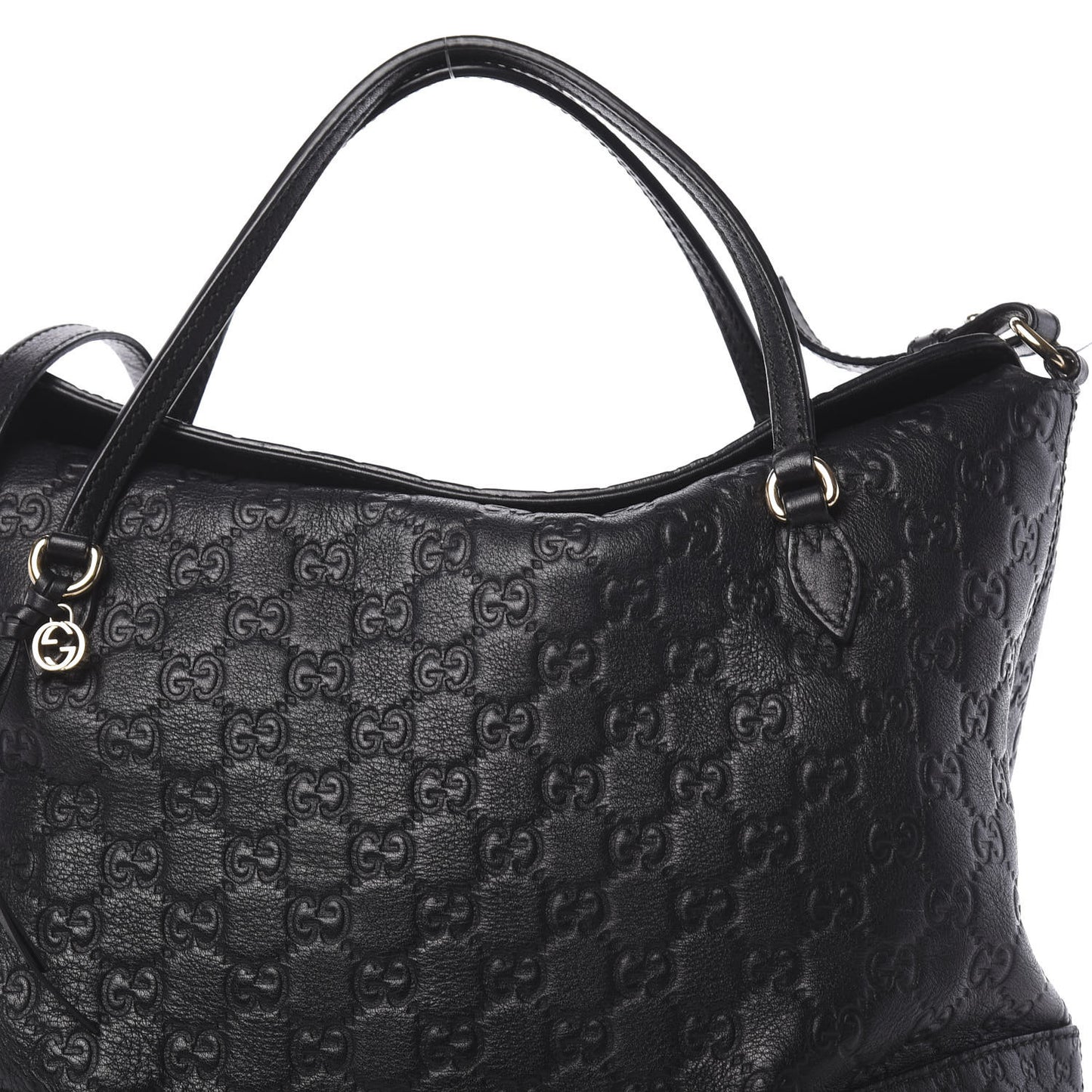 Guccissima Medium Bree Foldover Tote Black